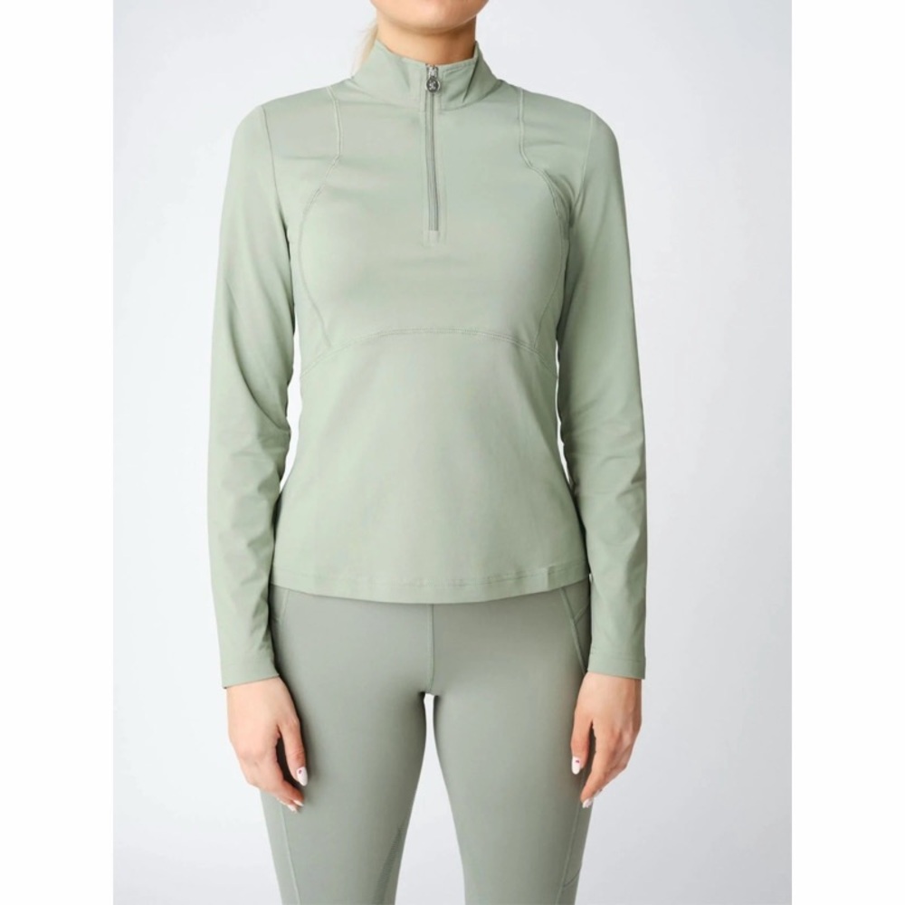 PS of Sweden Adele Long Sleeve Base Layer Khaki Green Womens Size XS